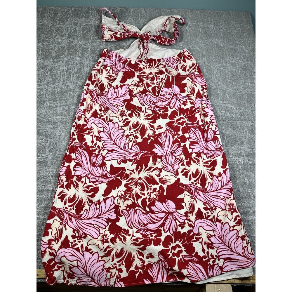 Abercrombie & Fitch Women’s Julia Slip Cutout Maxi Red Pink Dress Floral Read - Picture 4 of 5